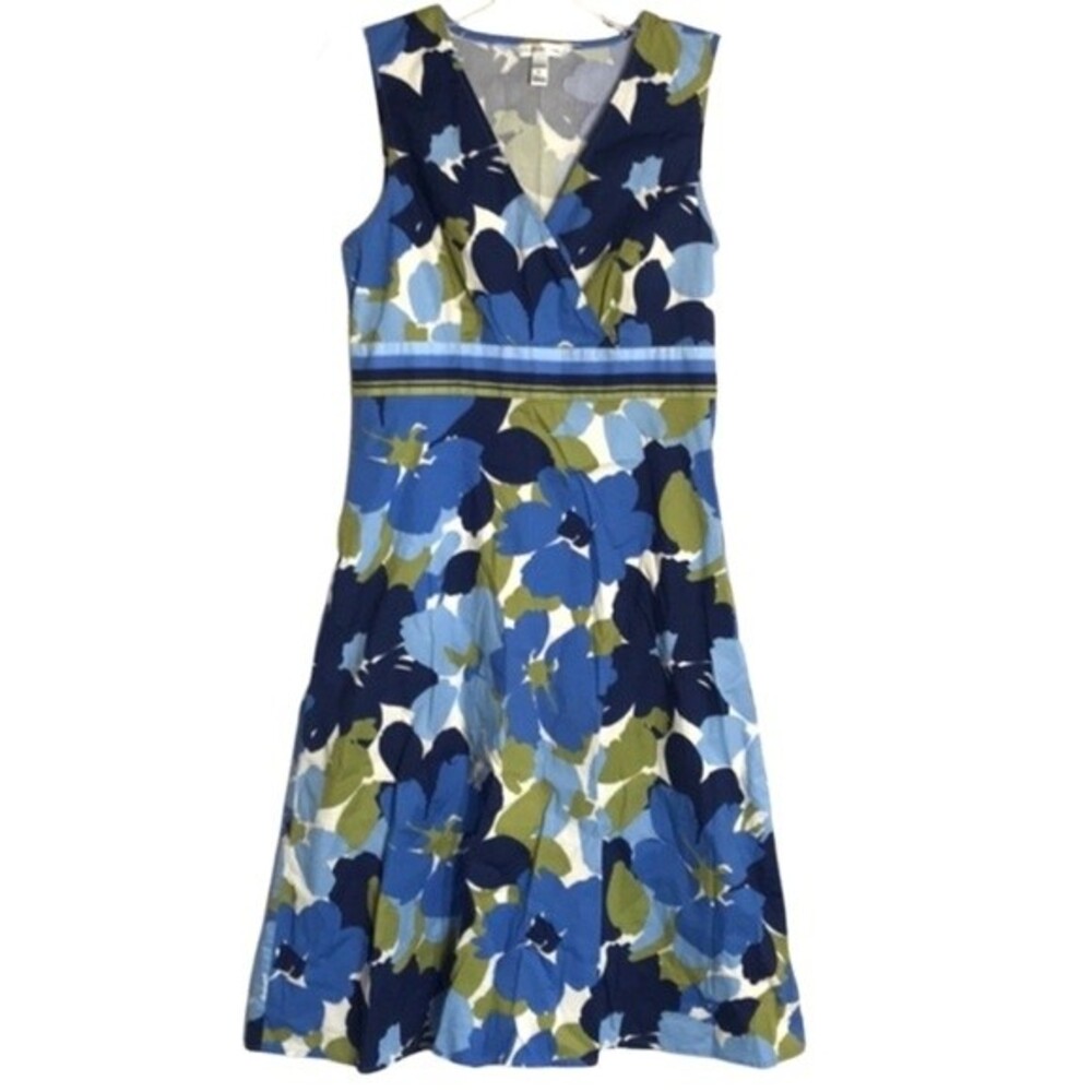 Croft & Barrow cotton stretch floral midi dress with pockets size 16